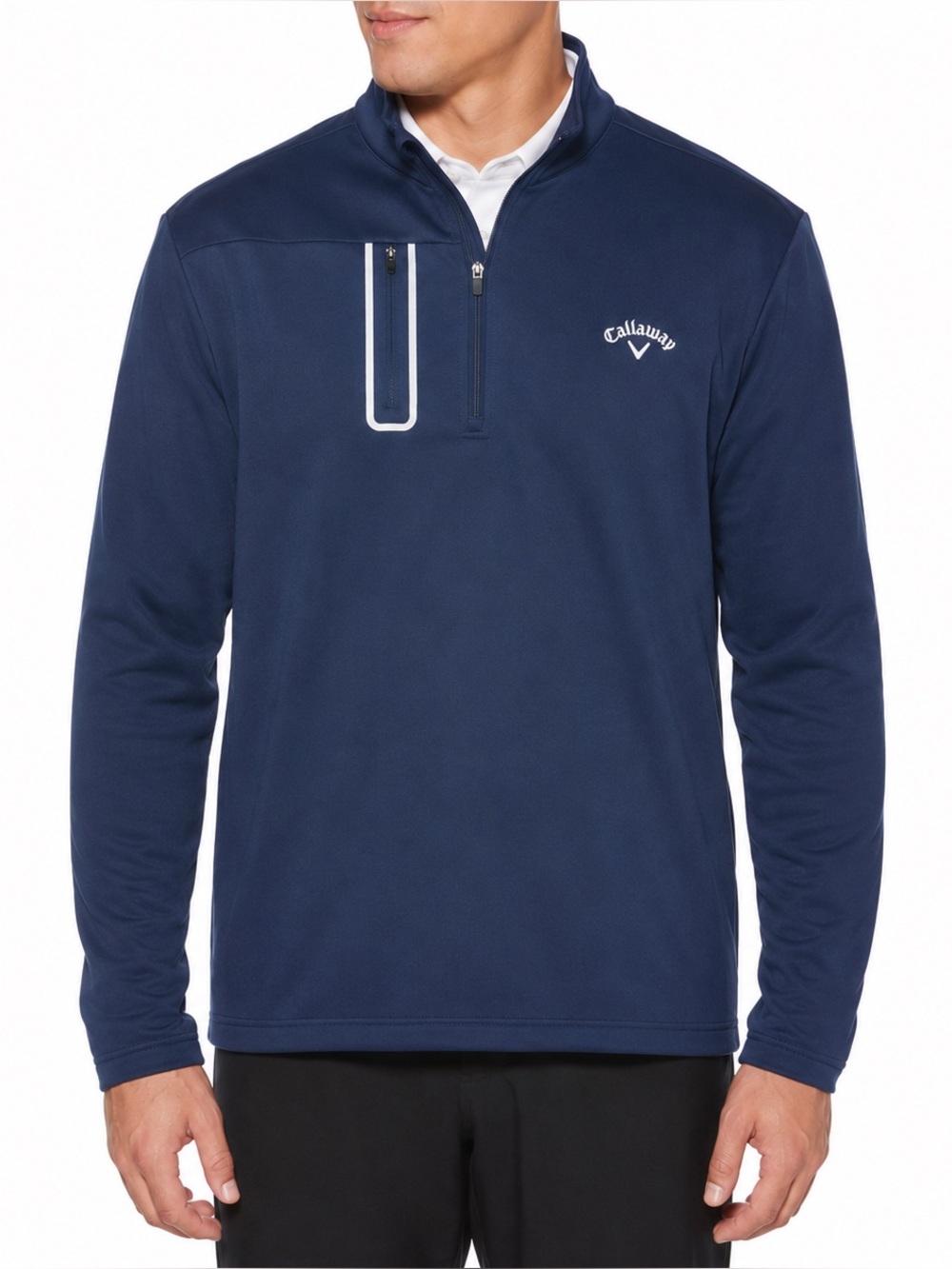 Callaway Fleece 1/4 Zip With Vertical Pocket, Navy Blue, Men’s XL
